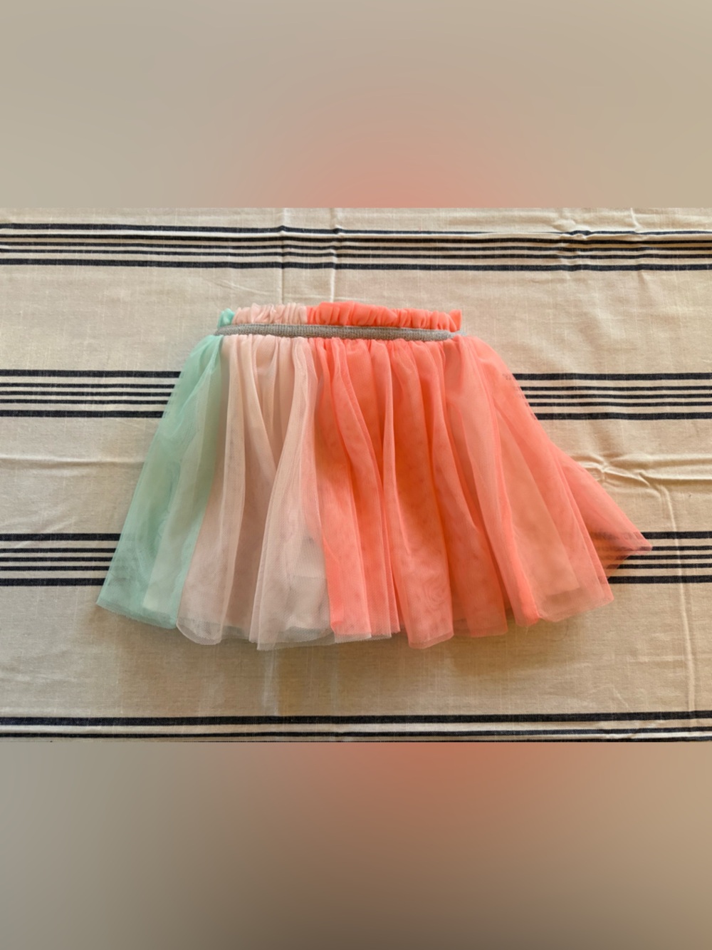 Carter's Coral Peach & Mint Layered Tulle Skirt